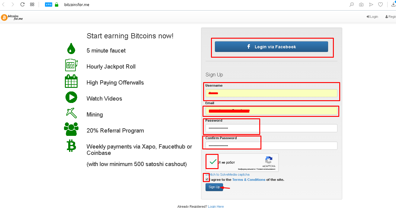 Bitcoinsfor регистрация