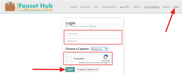 login-faucethub