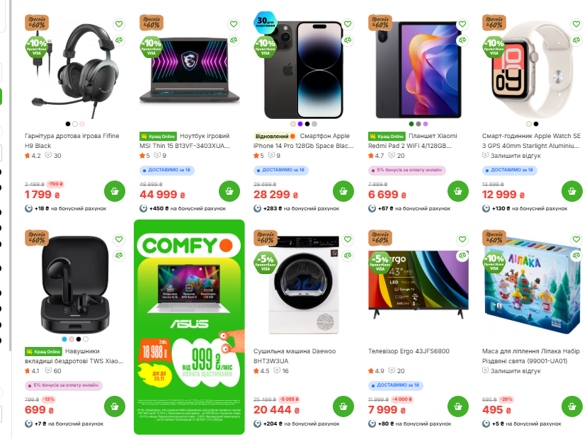 Чёрная пятница 2025 в COMFY: смартфоны, ноутбуки и бытовая техника по суперценам уже сегодня