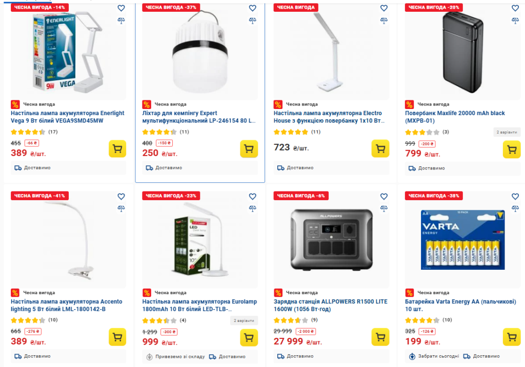 Акция в Эпицентре: товары для света и энергии со скидками до 60%