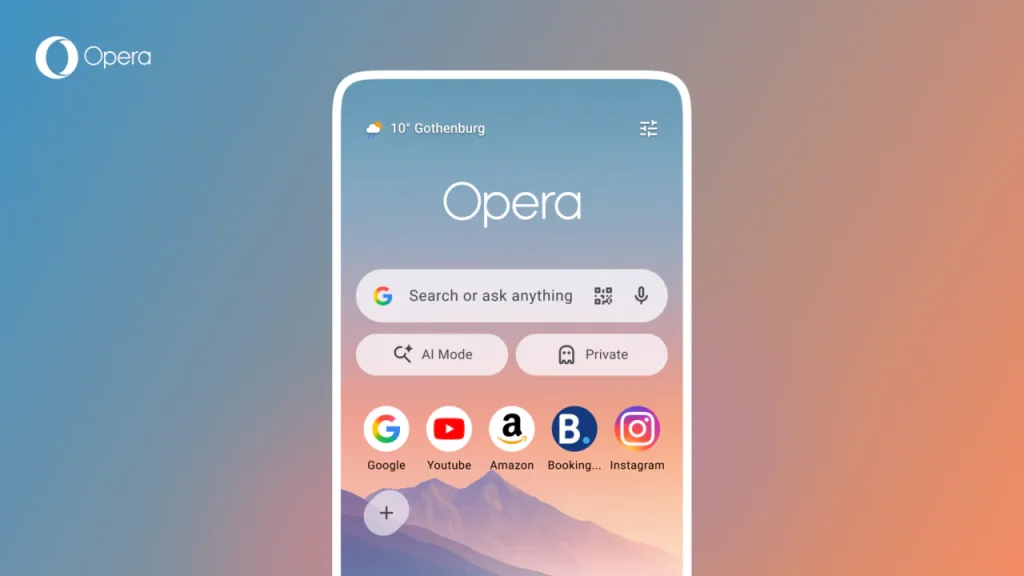 Opera обновила браузер на Android: быстрый доступ к Google AI Mode, погоде и матчам ЧМ-2026
