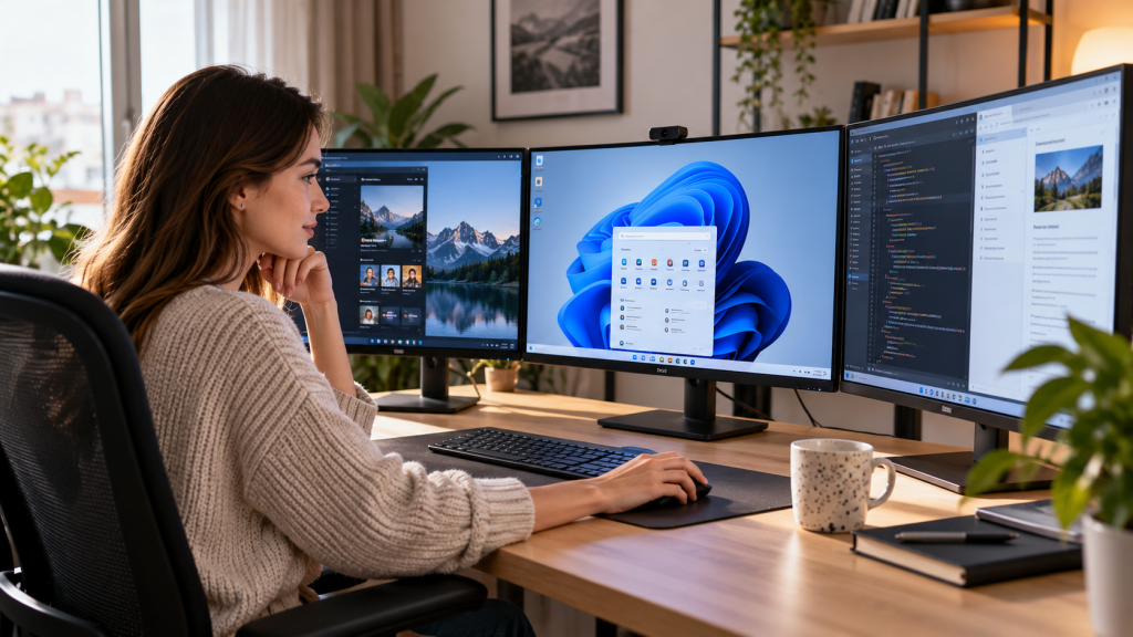 Как настроить два или три монитора в Windows 11